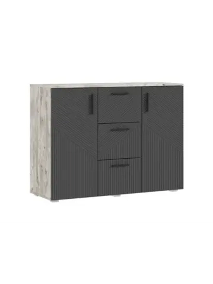 Комод для одежды Браш Графит 3 ящика, 120х45х91 см