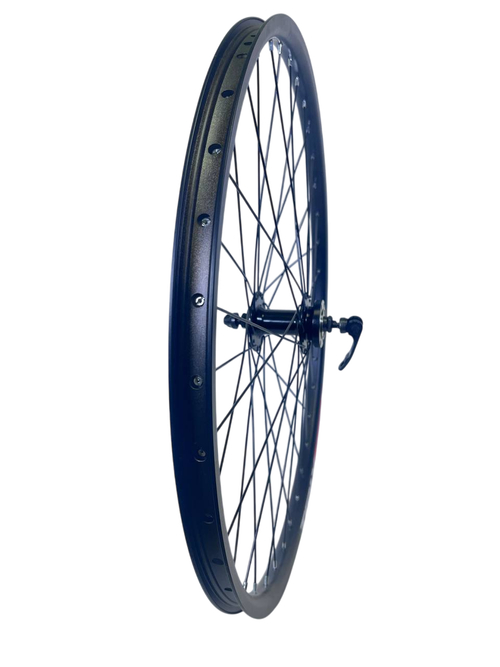 Колесо переднее 26" TRIX ал. двойной обод черный, ДИСК эксц. черный спица черный