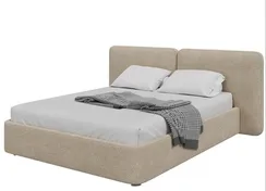 Кровать с подъемным механизмом Hub Soft 160 см, молочное букле