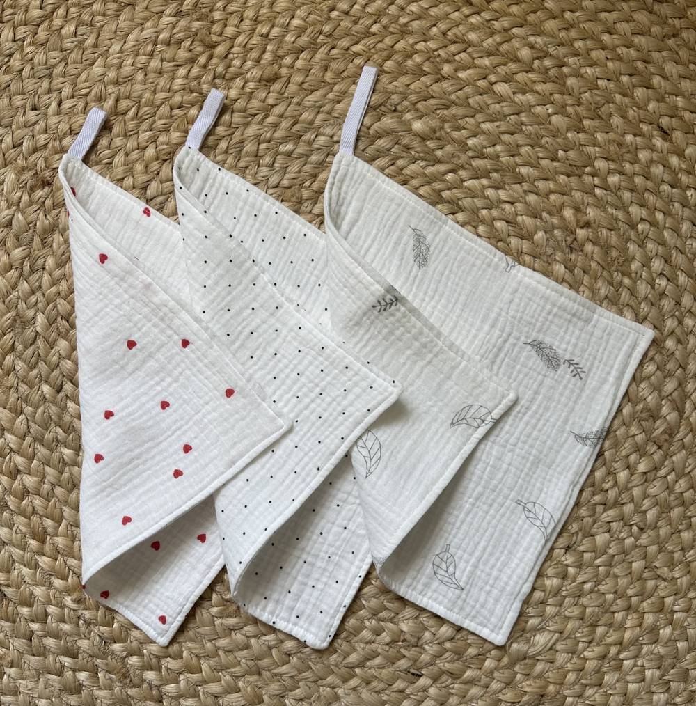 Салфетки из муслина 25*25 (набор 3шт)