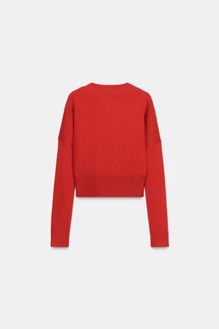 ZARA КАРДИГАН С ДВОЙНЫМ СЛОЕМ, КРАСНЫЙ