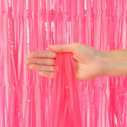Занавес Дождик Сочный цвет, Розовый, 100*200 см