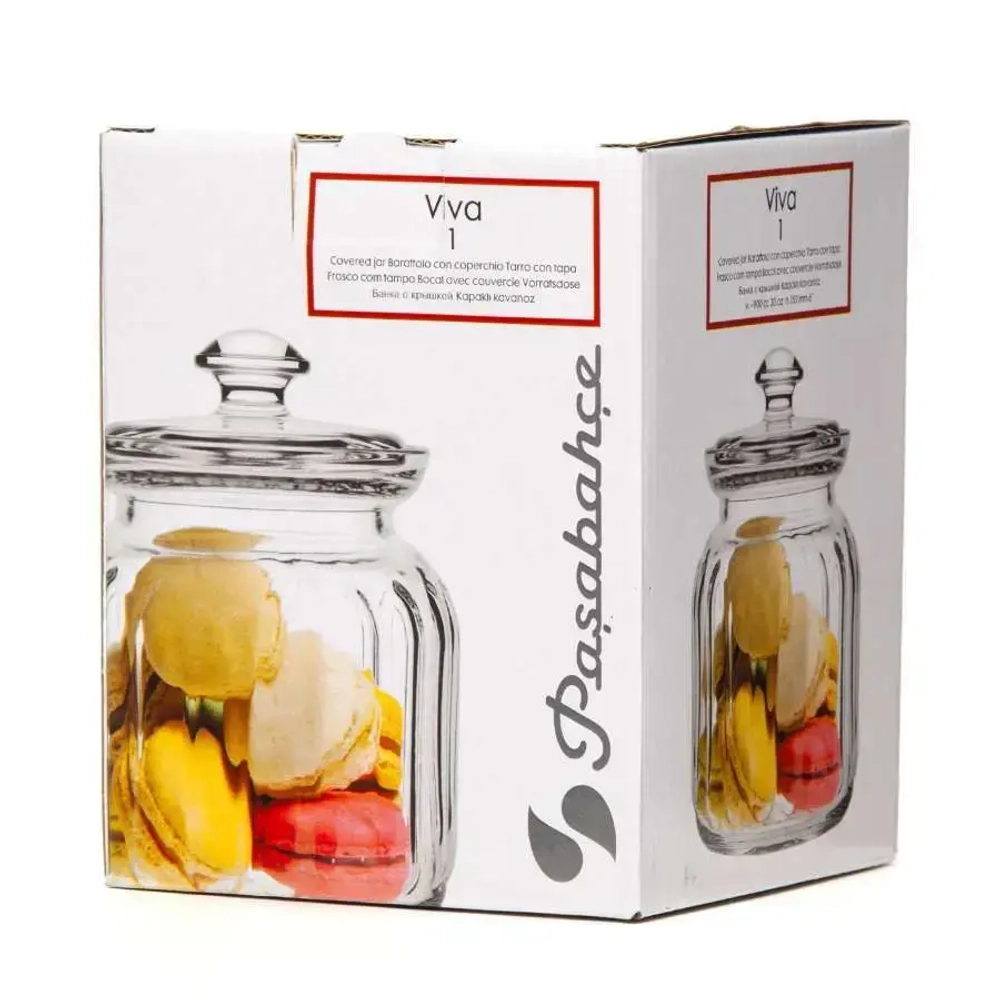 Банка для продуктов стеклянная 900мл с крышкой «Вива» 96374SLB