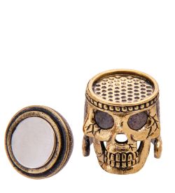 AM-3570 Наперсток «Череп» (латунь, янтарь)