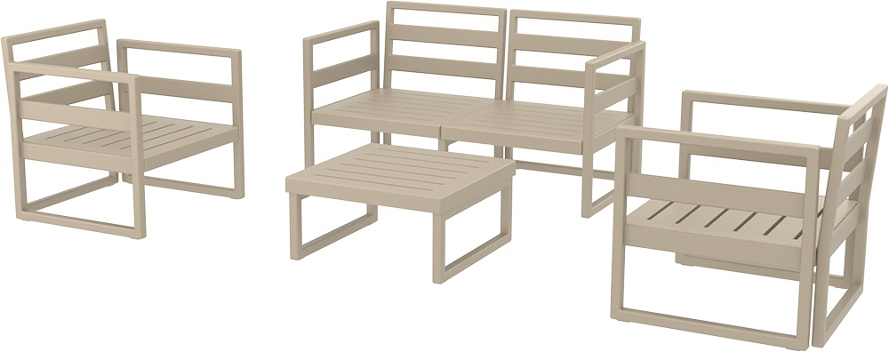 Комплект пластиковой мебели Siesta Contract Mykonos, бежевый, бежевый