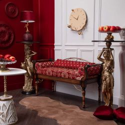 Банкетка Флоренция Премиум Орех(Д) Каледония Даймонд Черри Амбер