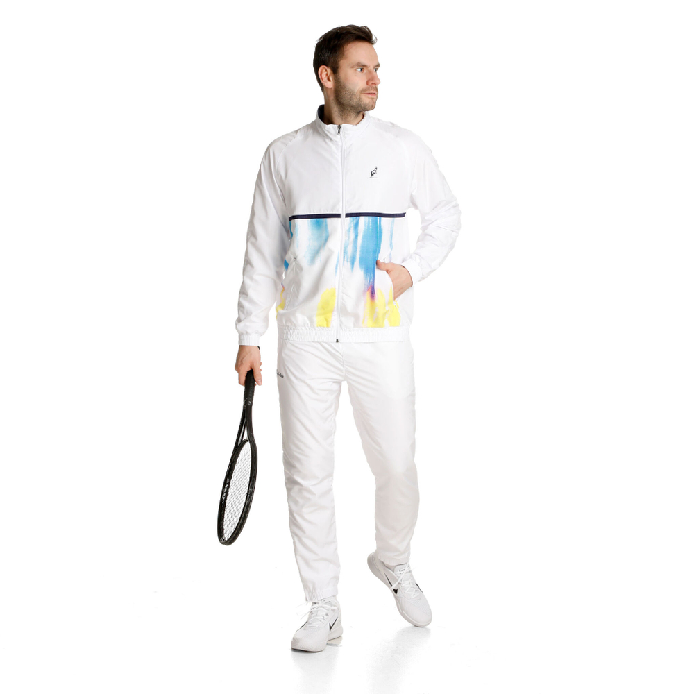 Мужские теннисные Костюмы Australian Smash Blaze Tracksuit Men - White