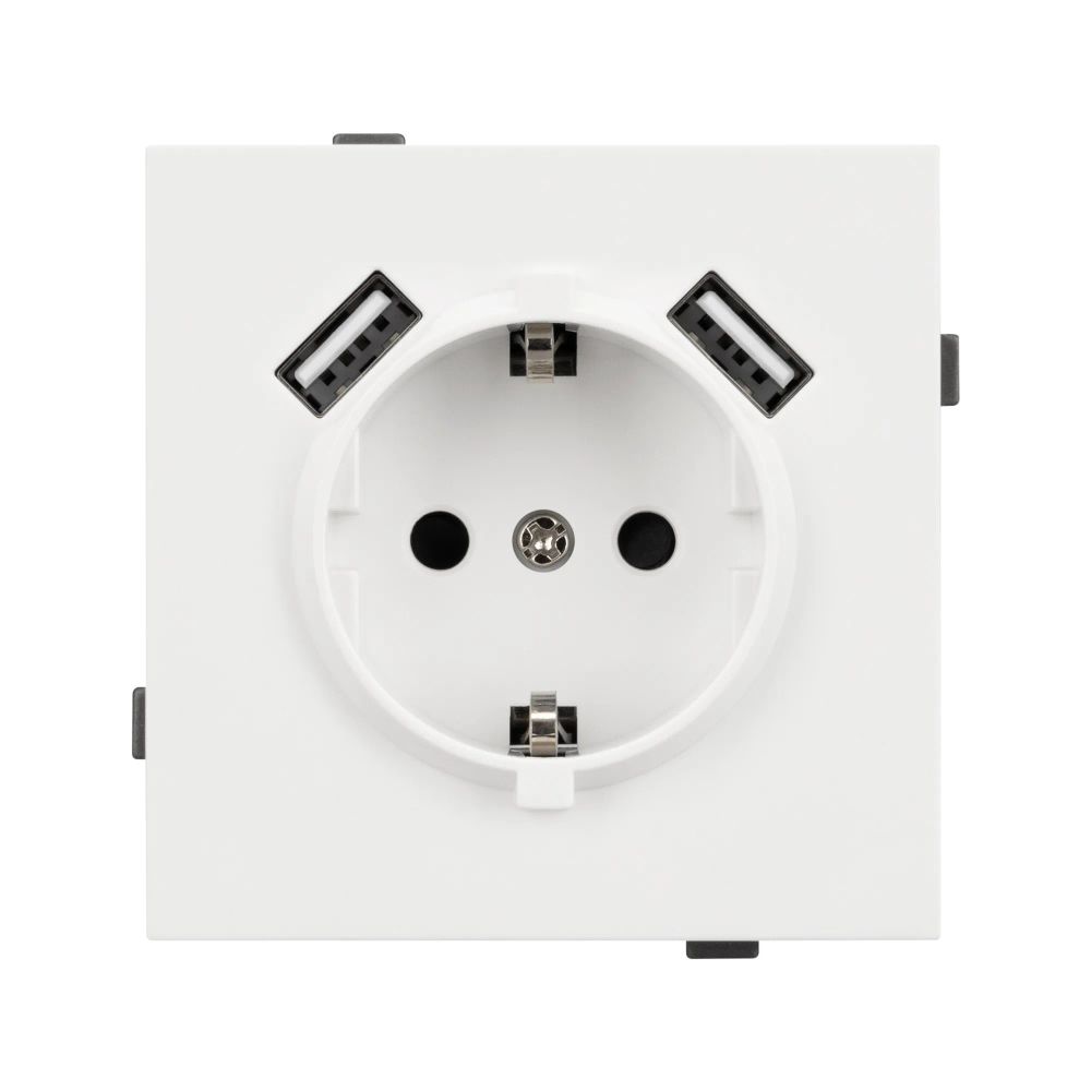 Механизм розетки с USB зарядкой SCT-TENDO-MUAA-SFPL-WH (230V, 16A) (Arlight, Матовый белый) 054606