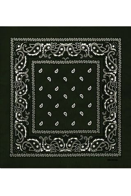 Бандана темно-оливковая пейсли огурцы