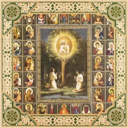 Икона БМ "Жировицкая", рама 28х28, в коробке