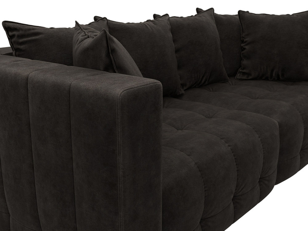 Диван прямой Лига-052 НПБ, BRUT 17 ВЕЛЮР коричневый