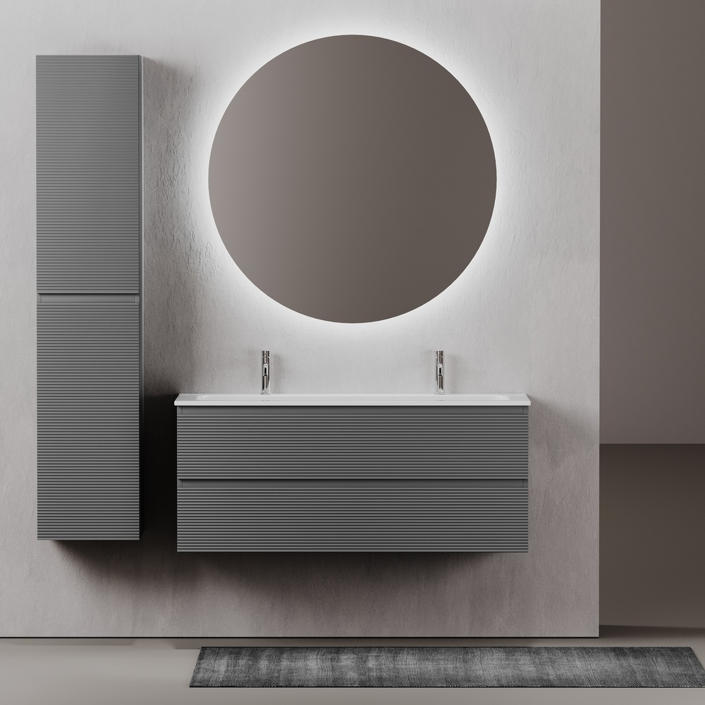 Тумба подвесная под раковину Sancos Folk, Grey soft 1195х445х500