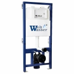 Унитаз с инсталляцией WeltWasser BAMBERG 525+MERZBACH 043 MT-WT+BAMBERG CR белый матовый/кнопка хром, безободковый, с крышкой микролифт, слив торнадо