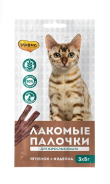 Мнямс Лакомые палочки с Индейкой и Ягненком 10*5 (1шт)