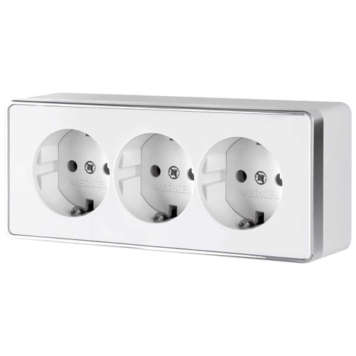 Розетка тройная с заземлением и шторками Werkel Gallant белый W5073101 4690389163913