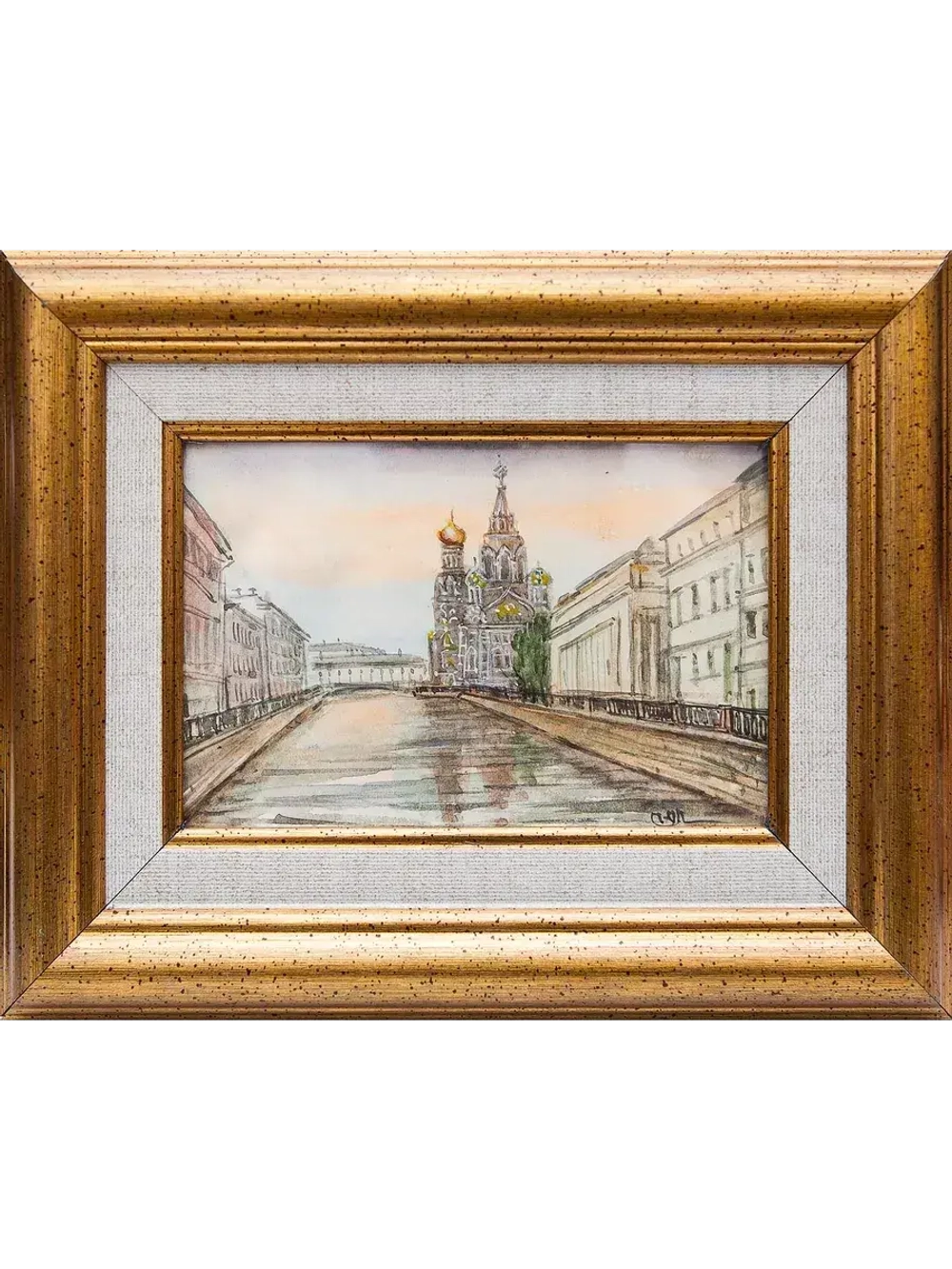 Картина акварелью "Виды СПб" Лопухова