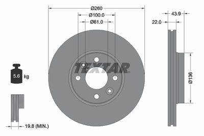 TEXTAR - 92119203-TET - Brake Disc