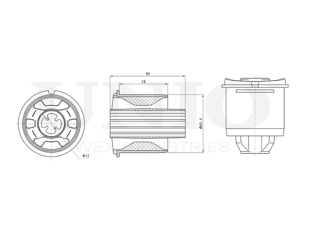 Сайлентблок задней балки UNIO RMP-20688