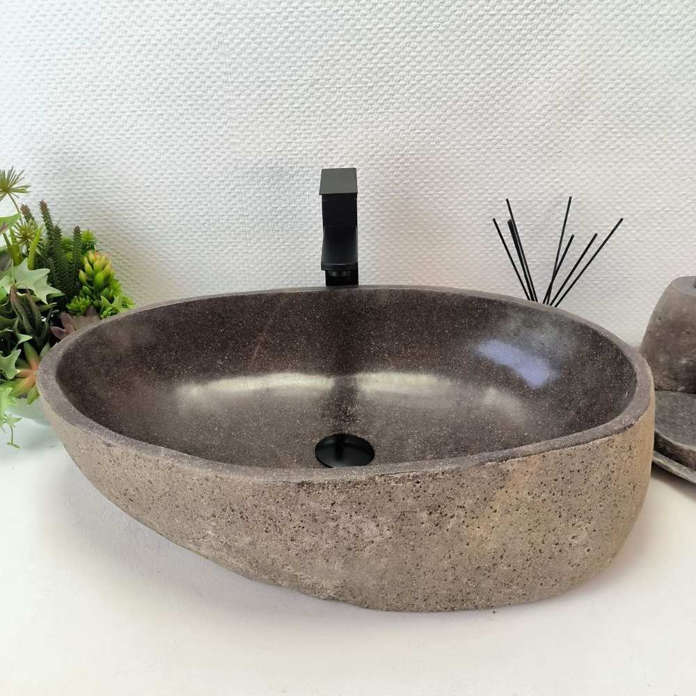 Раковина из речного камня RS-63545 (63*37*16) 0124