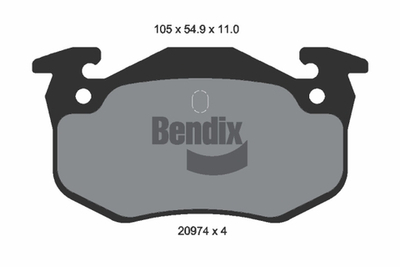 BENDIX Braking - BPD1103-BEN - Brake Pad Set, disc brake