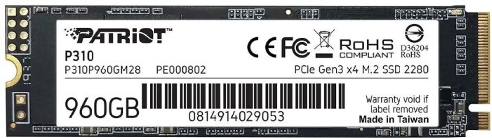 Накопитель SSD M.2 2280 Patriot Memory P310 960 ГБ