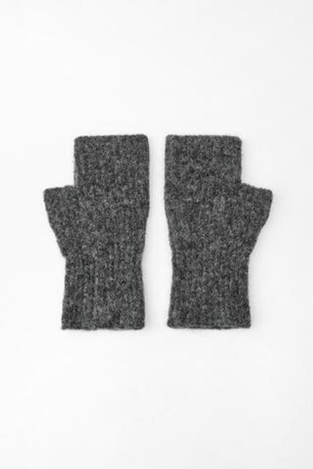 ZARA КОРОТКИЕ ВАРЕЖКИ В РУБЧИК, СЕРЫЙ