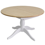 Стол кухонный, 120х80, Итан, раздвижной, обеденный, круглый, деревянный, белый, Dipriz