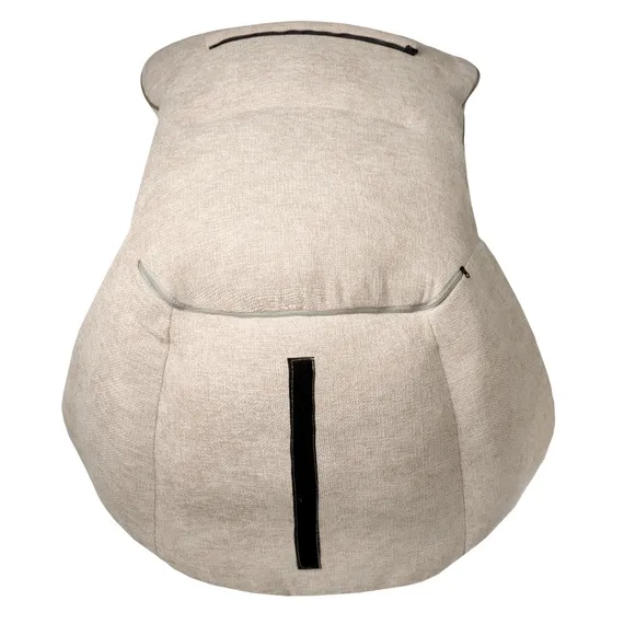 Кресло Hugo светло-серая экокожа, шенилл