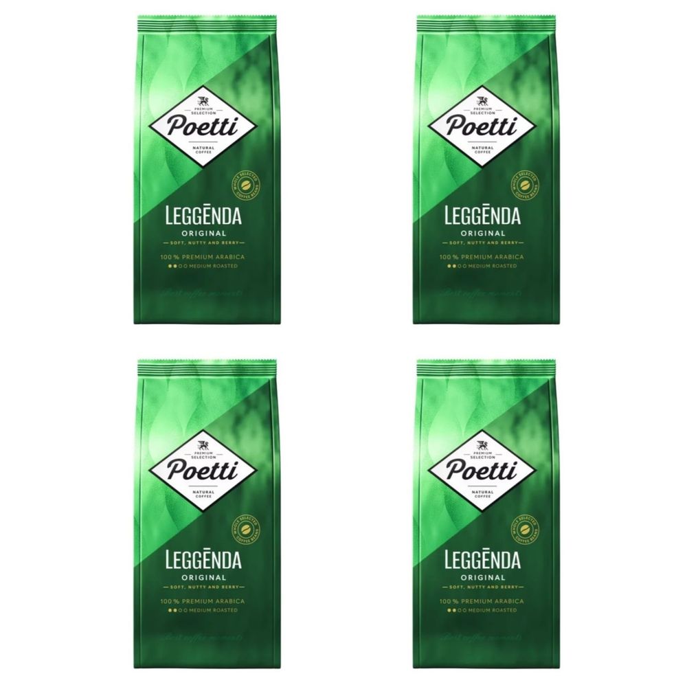 Кофе в зернах Poetti Leggenda 250 г x 4 шт
