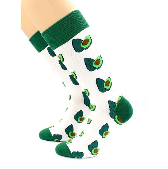 Носки с принтом "Авокадо" белые Hobby Line