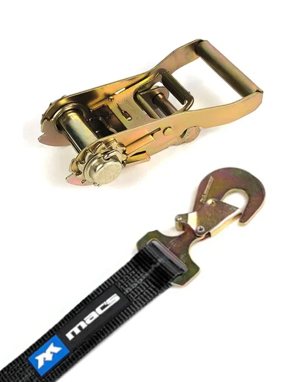 Стяжной ремень с карабином в виде скрученного крюка - черный для органайзеров и крепление для запаски