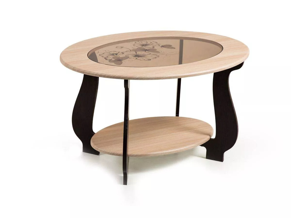 Стол журнальный СЖ-25 с рисунком Р-2/дуб/венге