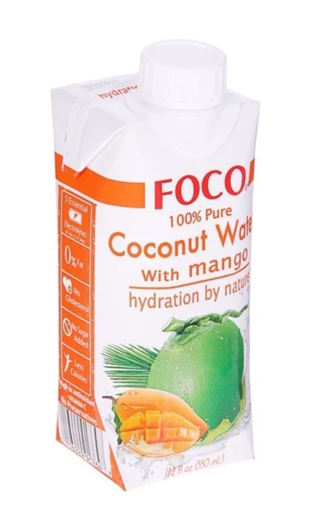 Вода кокосовая FOCO с манго, без сахара 330 мл