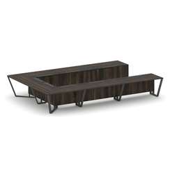 Steel Meet Стол переговорный П-образный KMK-PR.B.SP-15P Дуб Мали/Графит Глянец/Металл Антрацит 4800*