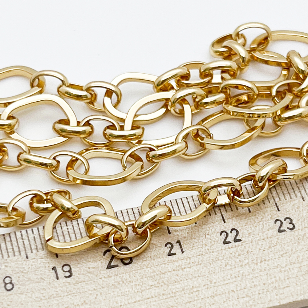 Цепочка, цвет золото, размер звена 11*14 + 6*8 мм, цена за 50 см