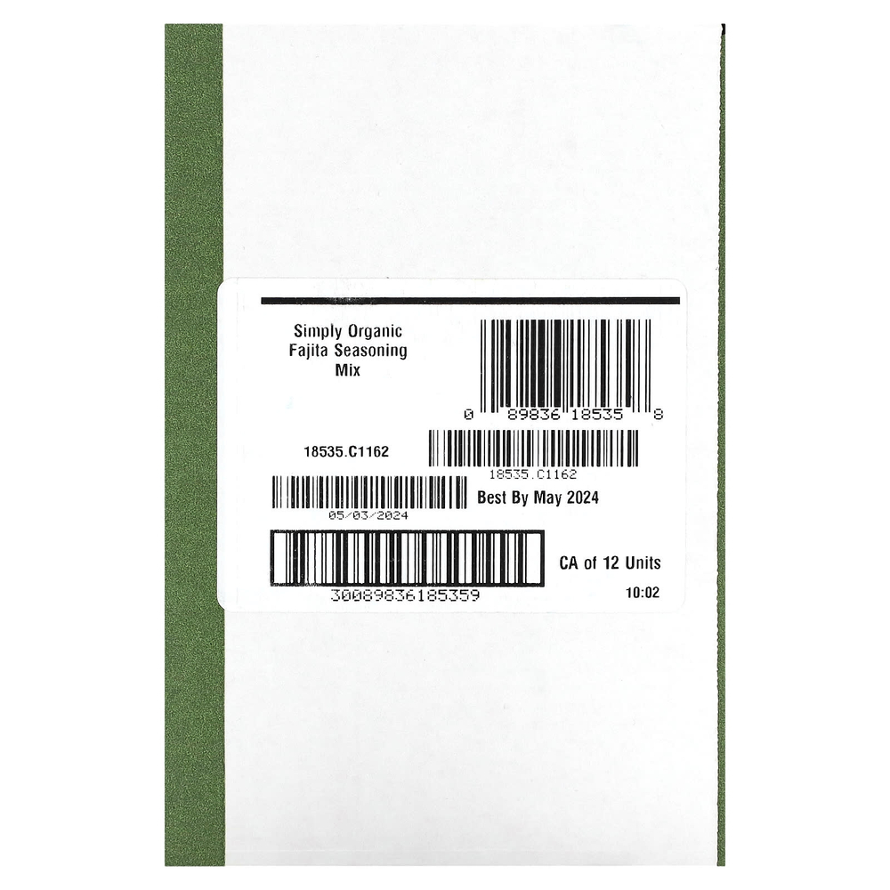 Simply Organic, Смесь приправ фахита, 12 пакетиков по 1 унции (28 г) каждый