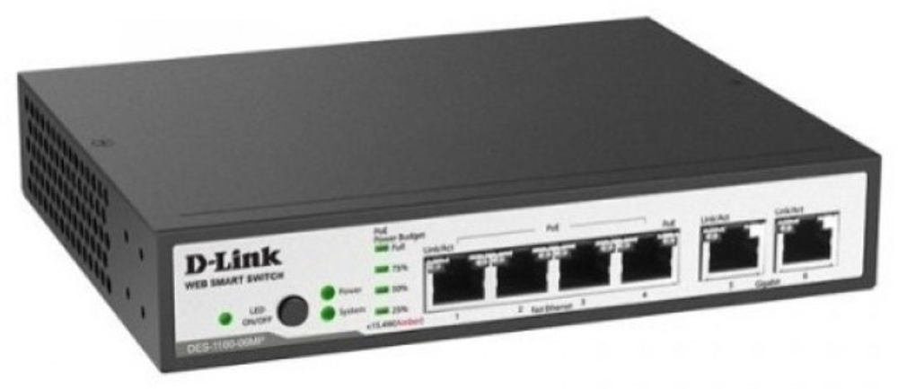 Коммутатор D-link DES-1100-06MP/A1A