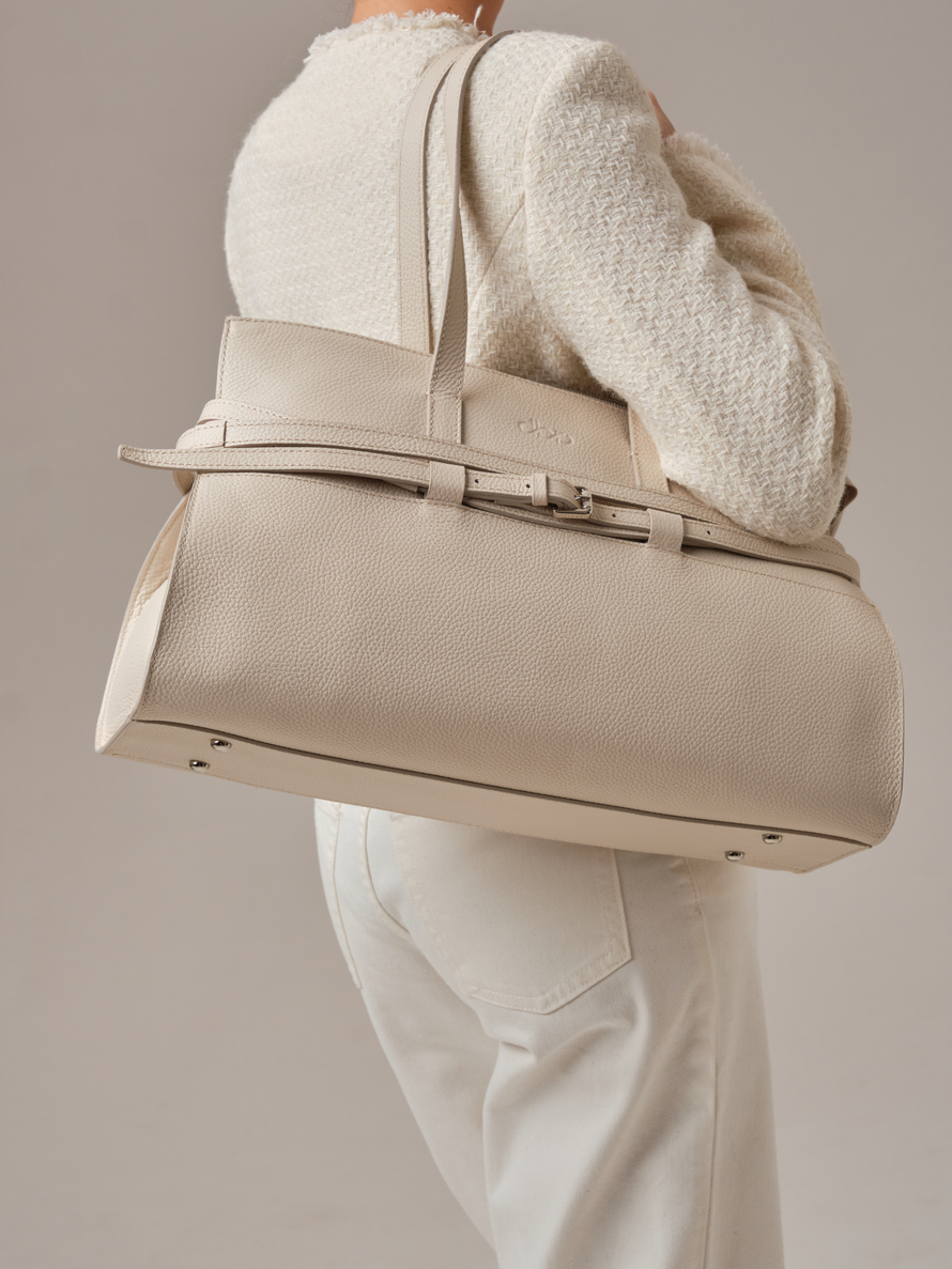 Кожаная сумка Rumi DBR 31152 светлый крем