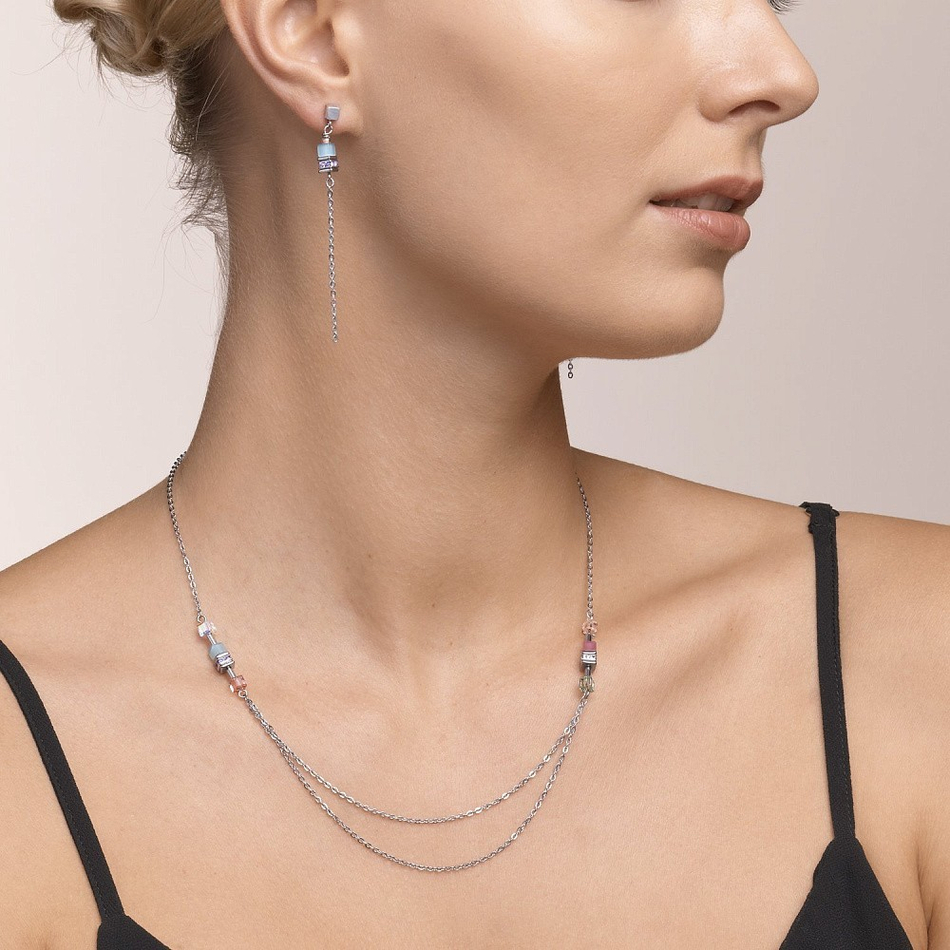 Колье Coeur de Lion Silver Multicolour-Pastel 5064/10-1522 цвет мультиколор