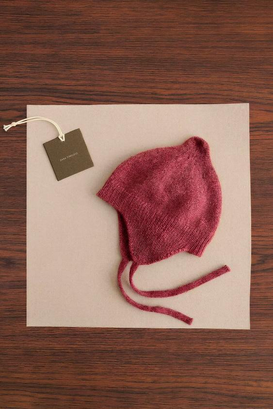 ZARA TIMELESS —ШАПКА ИЗ КАШЕМИРА, ТЕМНО-РОЗОВЫЙ