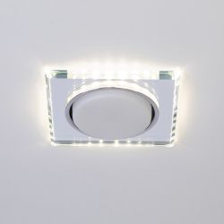 Встраиваемый светильник со светодиодной подсветкой ЭРА DK LD50 MR GX53 зеркальный