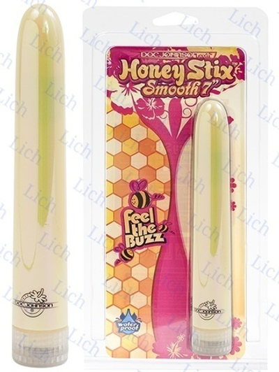 Гладкий водонепроницаемый вибратор медового цвета HONEY STIX