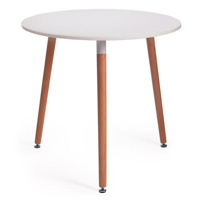 Стол MARS (mod. T1004) МДФ/дерево, White (Белый) / Natural (натуральный), 80 х 80 х 75 см