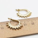 Ювелирные швензы с позолотой, размер 22*6*1,8 мм, цена за пару