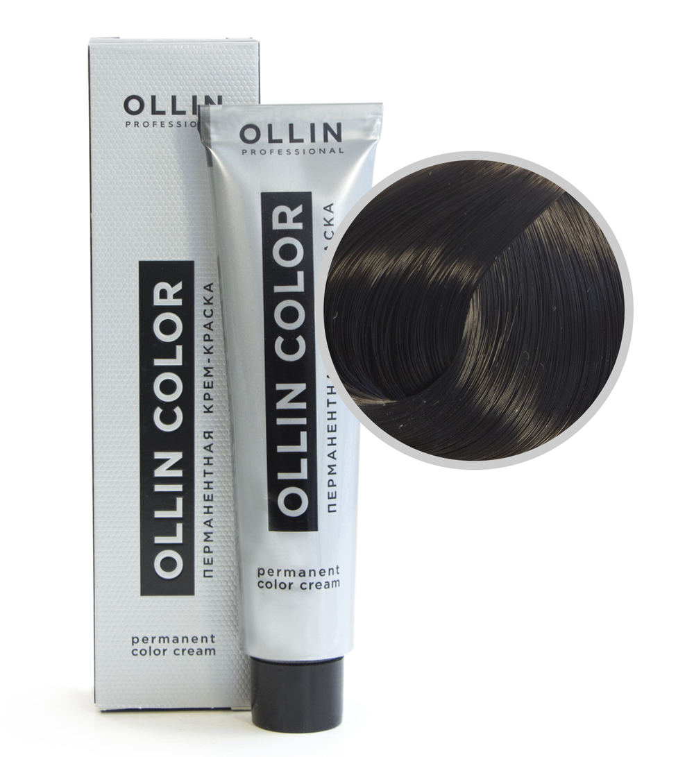 Ollin Color Крем-краска для волос, перманентная, тон №4-71, Шатен коричнево-пепельный, 60 мл