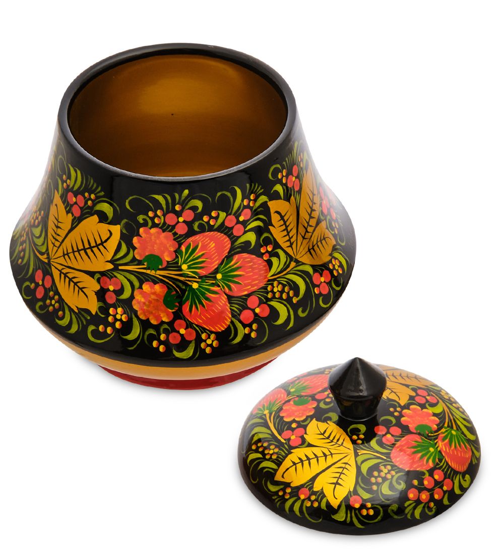 Народные промыслы ХЛ-123/1 Чайница 140*130 (Хохлома)