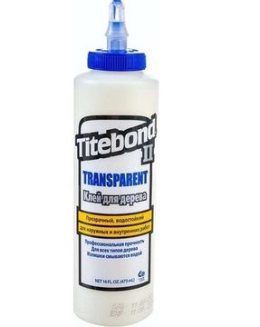 Клей влагостойкий прозрачный для дерева II Transparent Premium Wood Glue 473мл Titebond 1124
