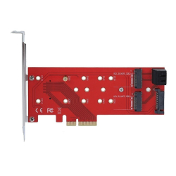 ORIENT C298E, Переходник PCI-E 4x-&gt;NGFF (M.2) M-key PCI-E SSD + 2xSATA-&gt;2xNGFF (M.2) B-key SSD, тип 2230/2242/2260/2280, SATA кабель - 2шт. в комплекте (30898)