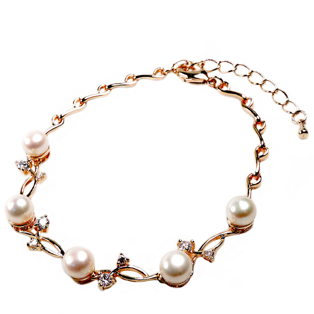 Браслет "Нежный" жемчуг, фианит