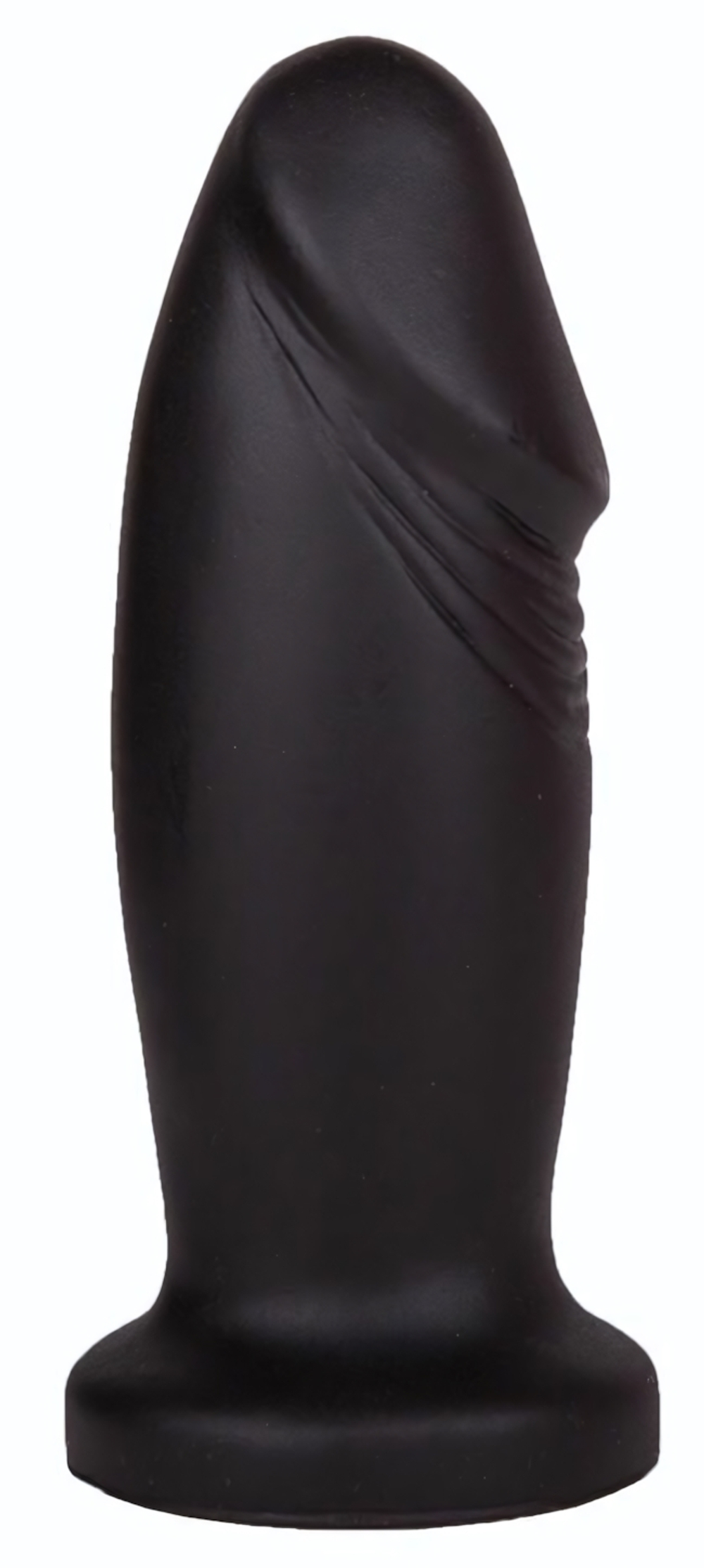 Чёрный анальный плаг фаллической формы - 13,7 см. (Цвет: черный)